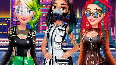 Cyberpunk Neon Stylist: Futuristic Fashion & Dress-Up Game