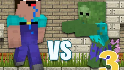 Minecraft Noob Zombie Battle 3